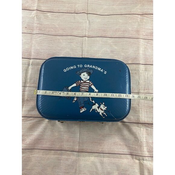 Vintage Boy's Blue Going To Grandma's Hard Shell Travel Case W/The Who 1989 Stic - Picture 2 of 11